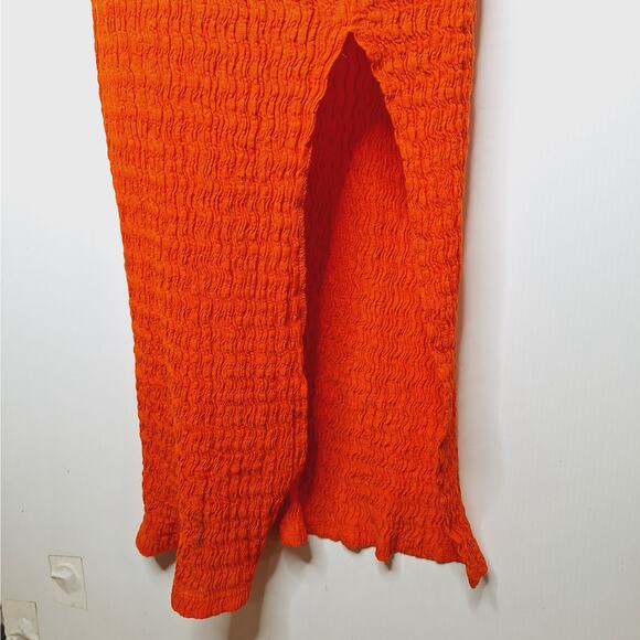 Free People Vibrant Orange Midi Dress - Picture 9 of 14